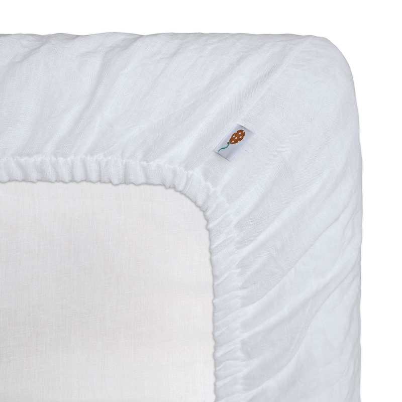 Linen Fitted Sheet Khaki 90x200cm Recycled