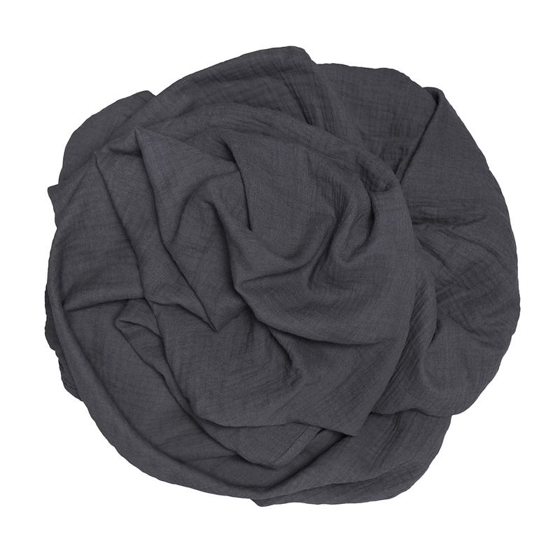 Organic Swaddle Muslin Dark Grey 120x120cm