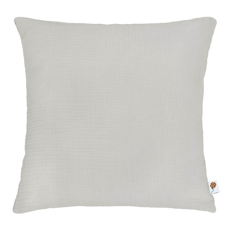 Organic Pillowcase Muslin Light Grey 50x50cm