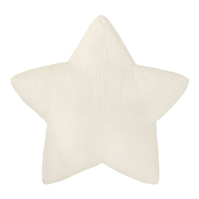 Organic Cushion &#039;Star&#039; Muslin Cream 30cm