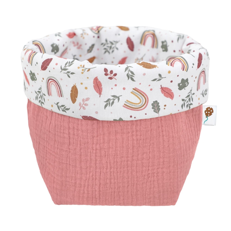 Organic Storage Basket &#039;Rainbow&#039; Dusty Rose 19cm