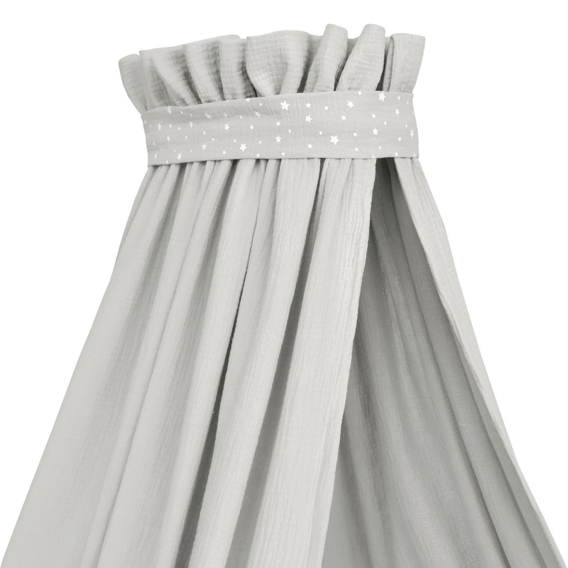 Baby Bed Canopy Muslin Light Grey