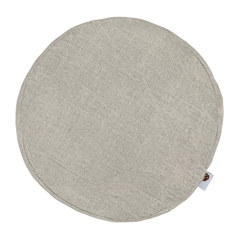 Linen Cuddle And Seat Cushion Round Beige Recycled