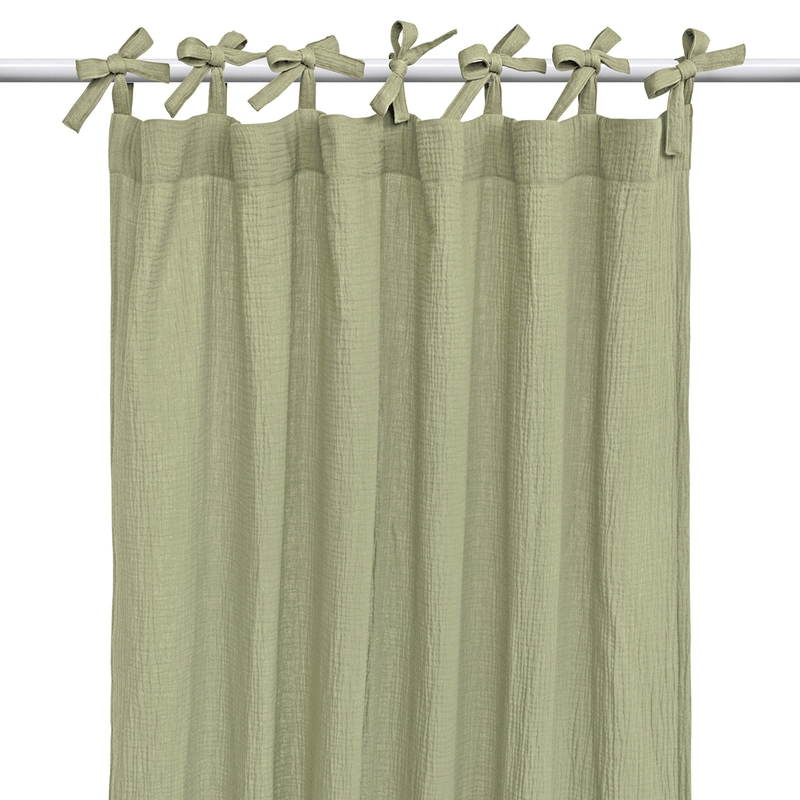 Organic Curtain Muslin Light Green H 240cm