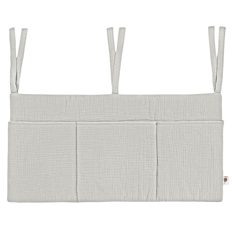 Organic Bed Pocket Muslin Light Grey 60x30cm