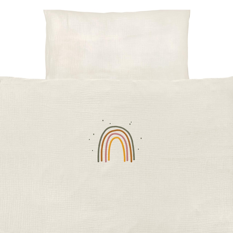 Organic Bedding &#039;Rainbow&#039; Cream 100x135cm