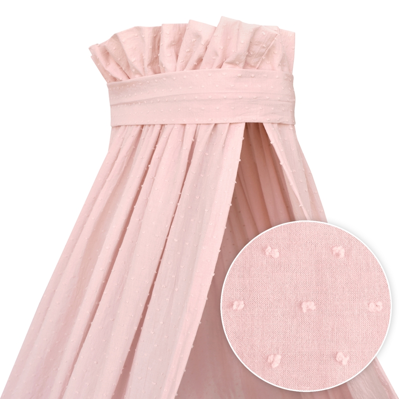 Baby Bed Canopy 3D Dots Light Rose