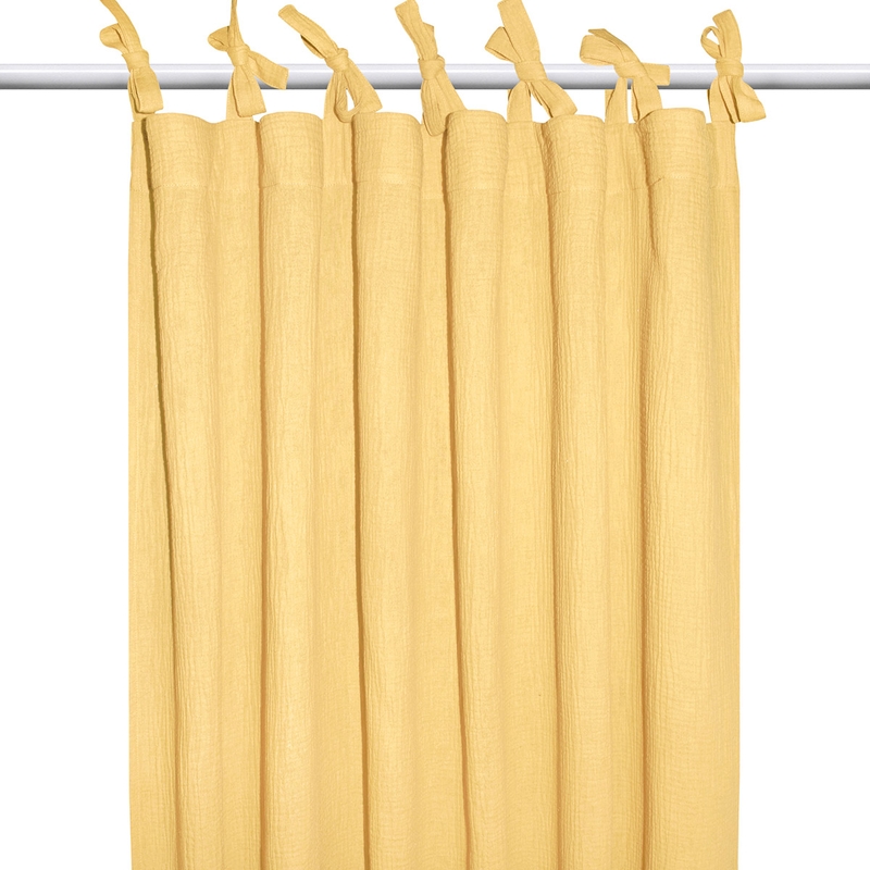 Organic Curtain Muslin Yellow H 240cm