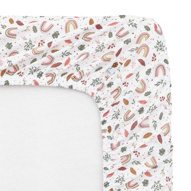 Organic Fitted Sheet 'Rainbow' Rose 70x140cm
