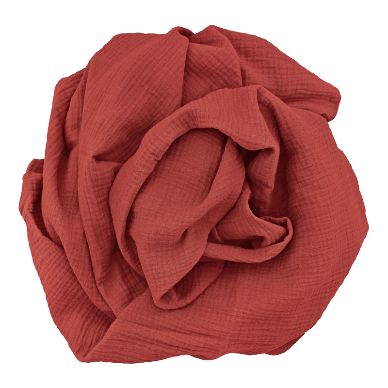 Organic Swaddle Muslin Rusty Red 120x120cm