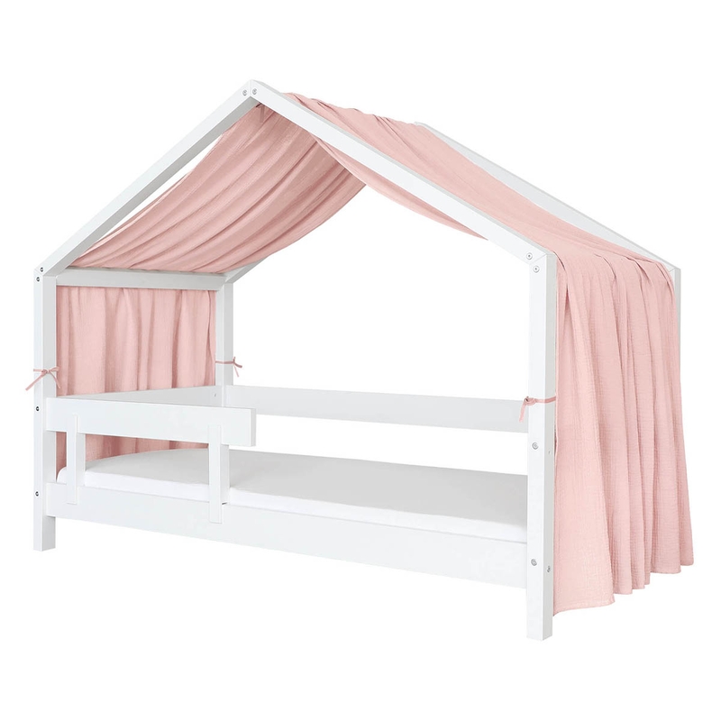 Organic House Bed Canopy Muslin Light Pink