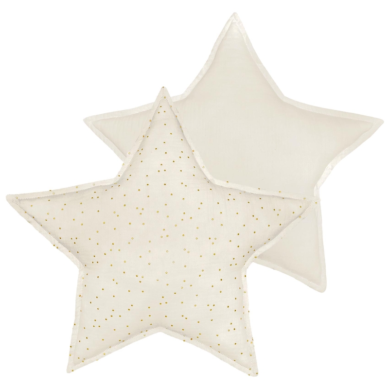 Star Cushion Dots Cream/Gold 50cm