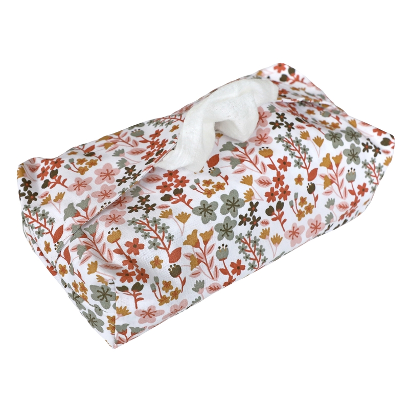 Organic Wet Wipe Cover &#039;Flowers&#039; Dark Red/Pink