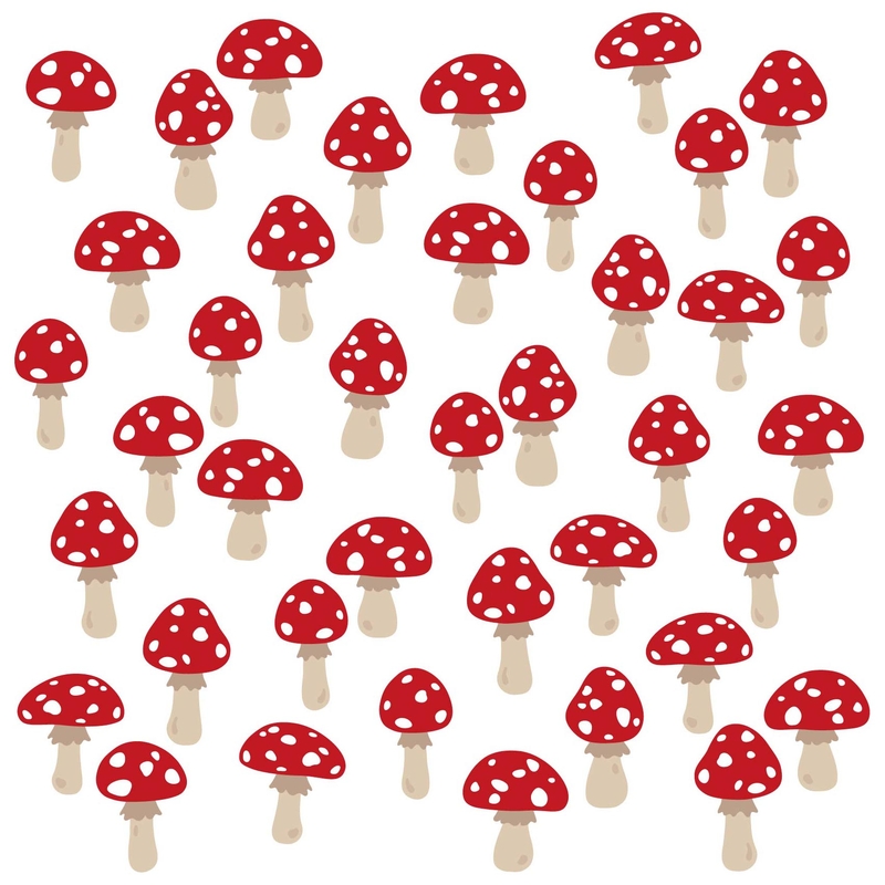 Kidsroom Wall Stickers &#039;Mushrooms&#039; Red 40pcs