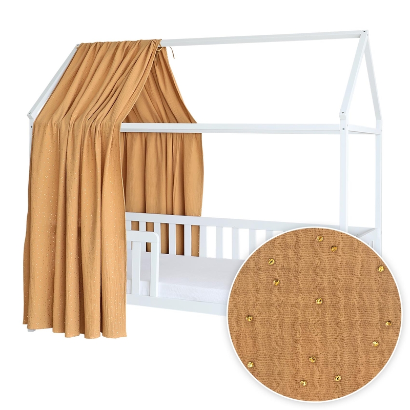 House Bed Canopy &#039;Golden Dots&#039; Camel 350cm 1 Piece