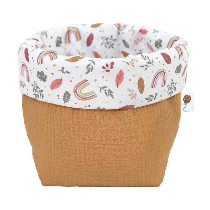Organic Storage Basket 'Rainbow' Camel 19cm