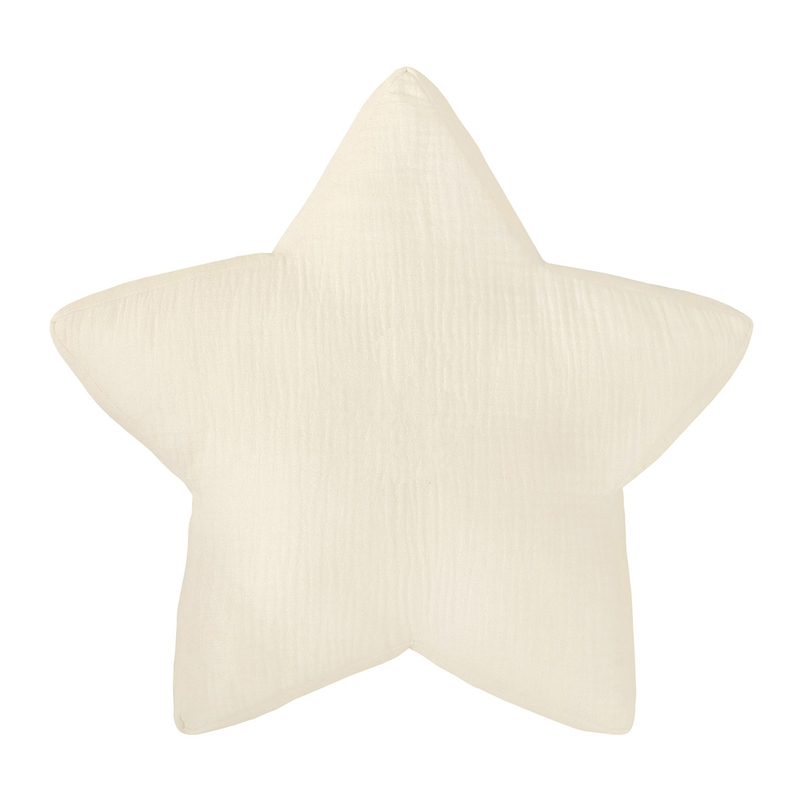 Organic Cushion Star Muslin Cream 38cm