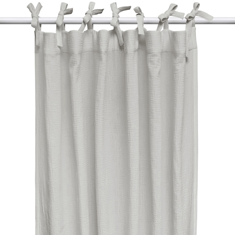 Organic Curtain Muslin Light Grey H 240cm