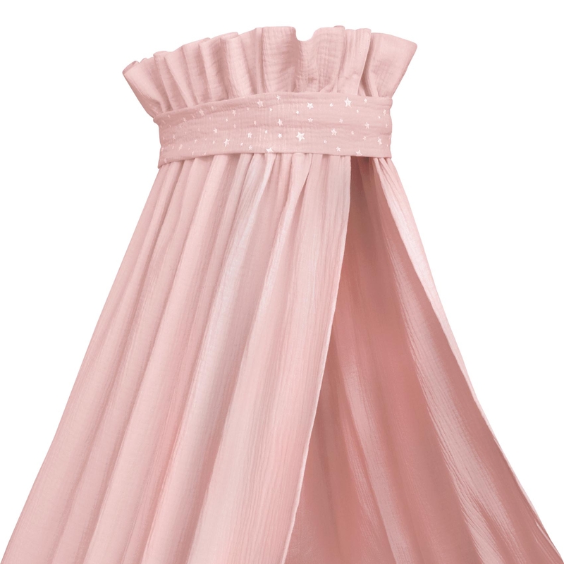 Baby Bed Canopy Muslin Light Rose