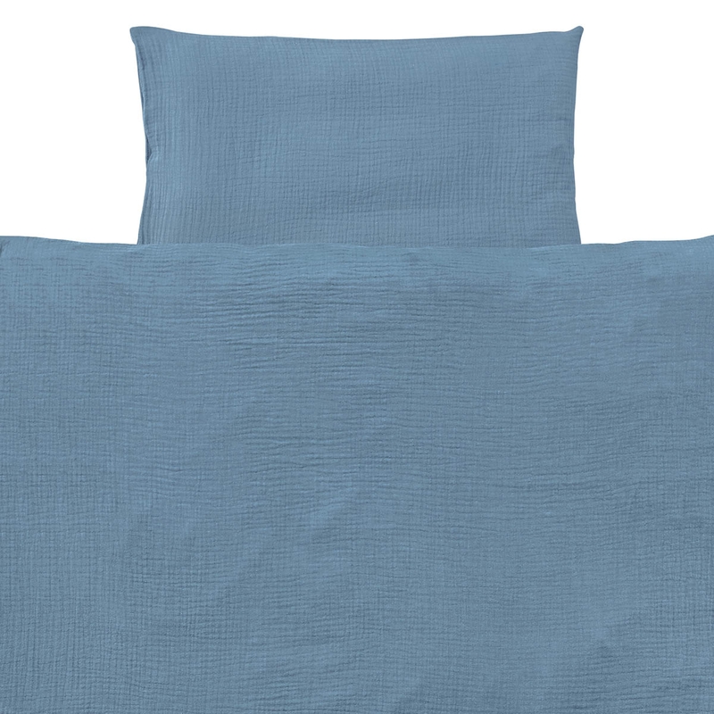 Organic Bedding Muslin Dusty Blue 100x135cm