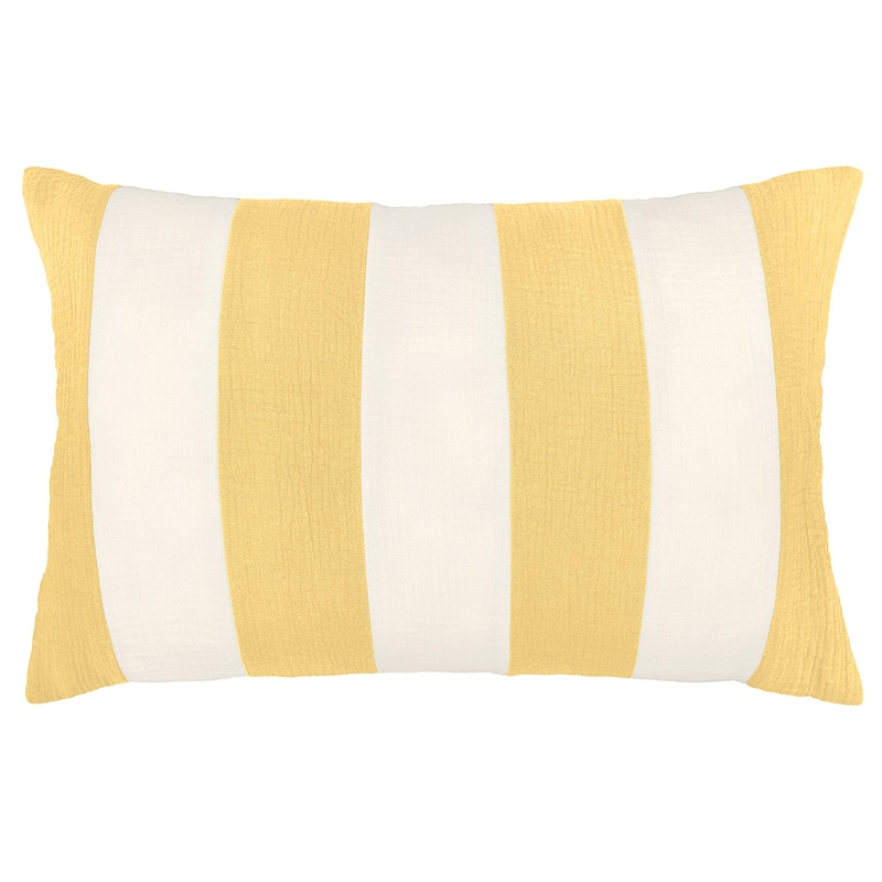 Organic Pillowcase &#039;Stripes&#039; Muslin Light Yellow 40x60cm