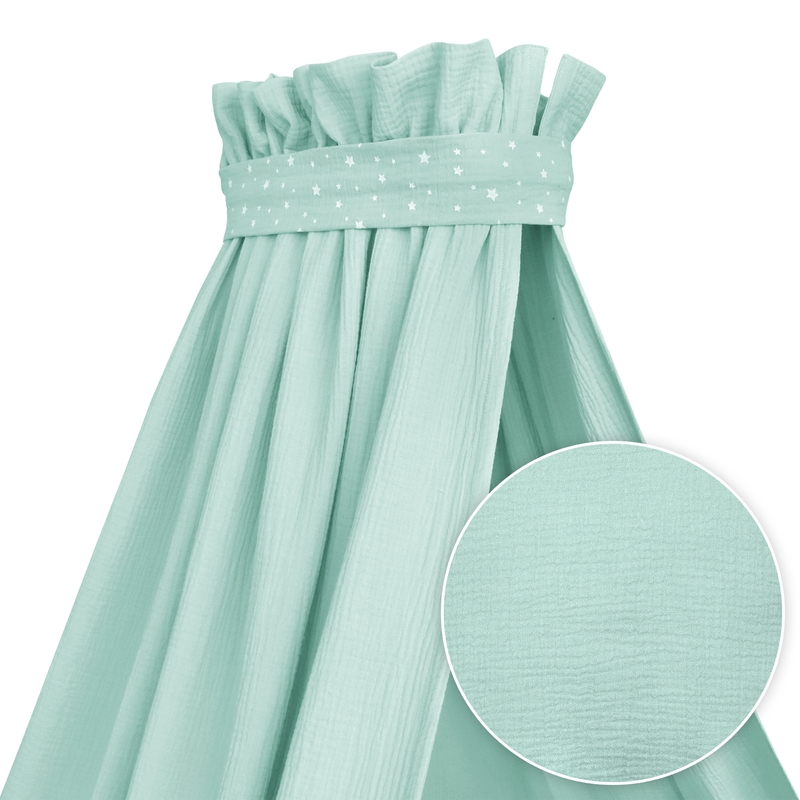 Baby Bed Canopy Muslin Mint