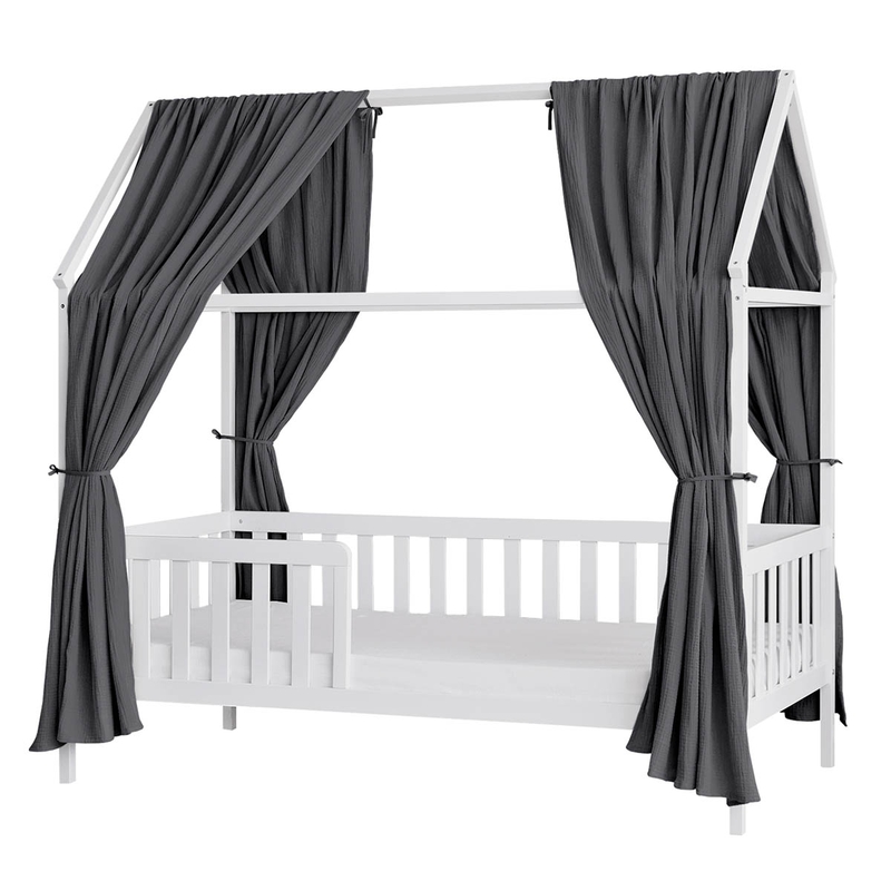 Organic House Bed Canopy Set Of 2 Dark Grey 350cm