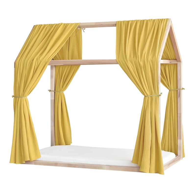 Organic House Bed Canopy Set Of 2 Mustard 315cm