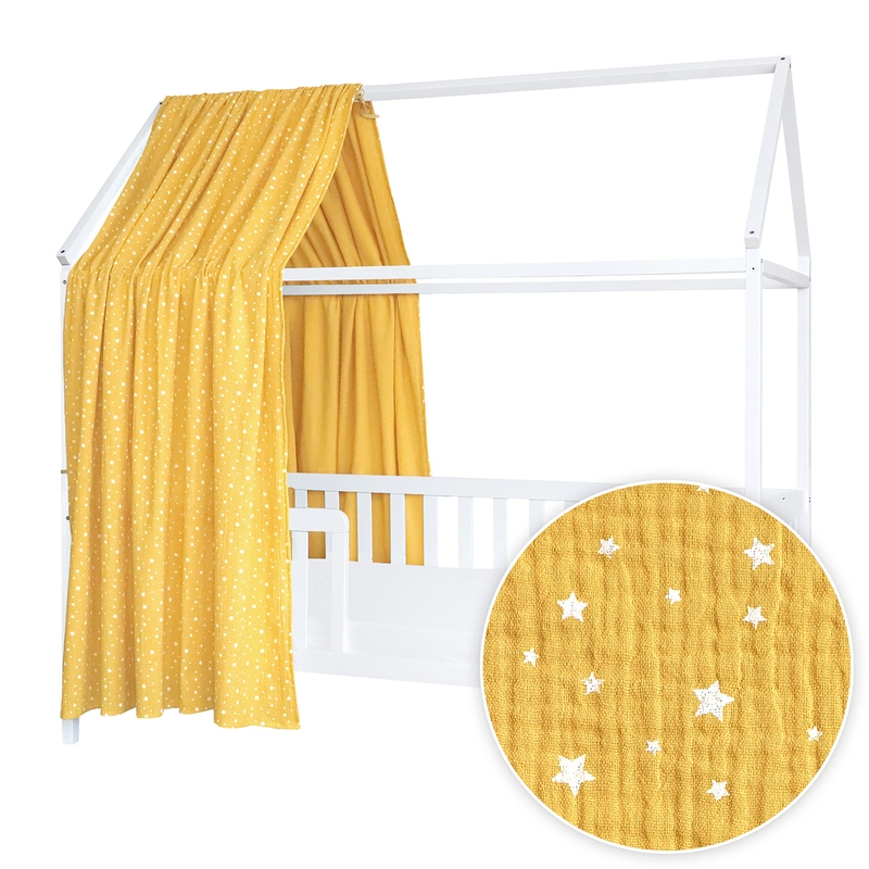 House Bed Canopy &#039;Stars&#039; Yellow 350cm 1 Piece