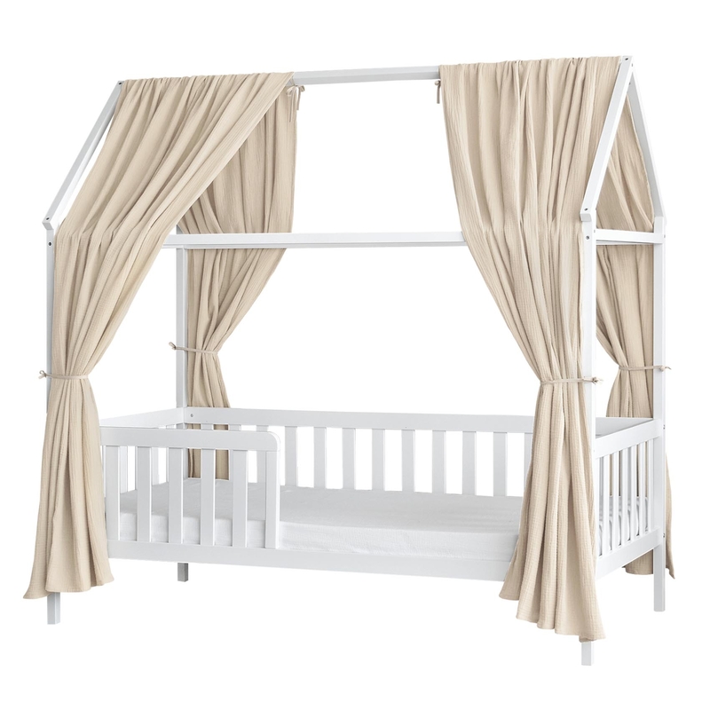 Organic House Bed Canopy Set Of 2 Beige 350cm