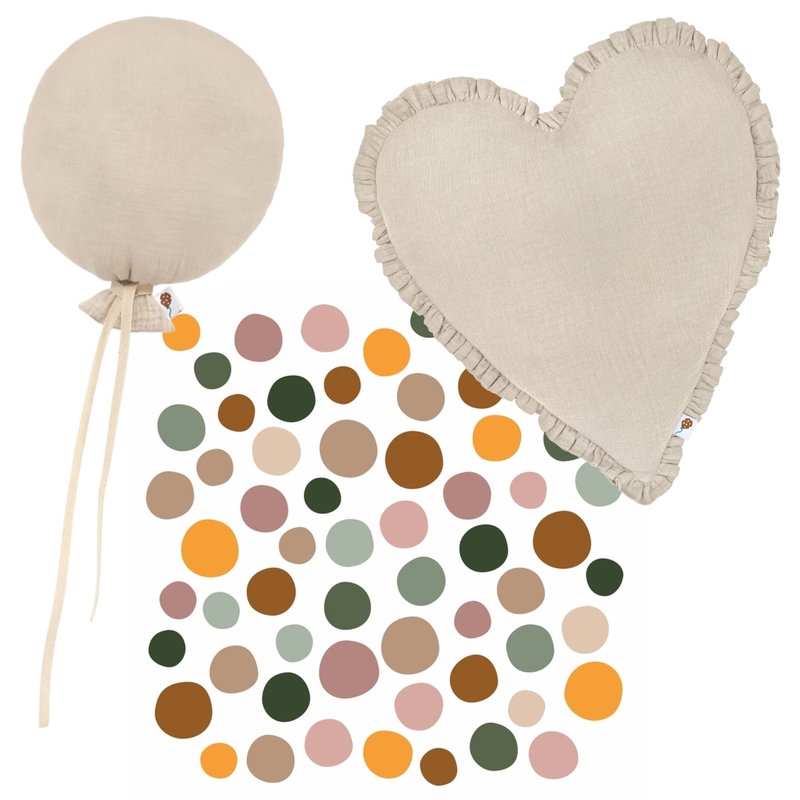 Bundle With Heart Cushion, Balloon &amp; Dots Stickers