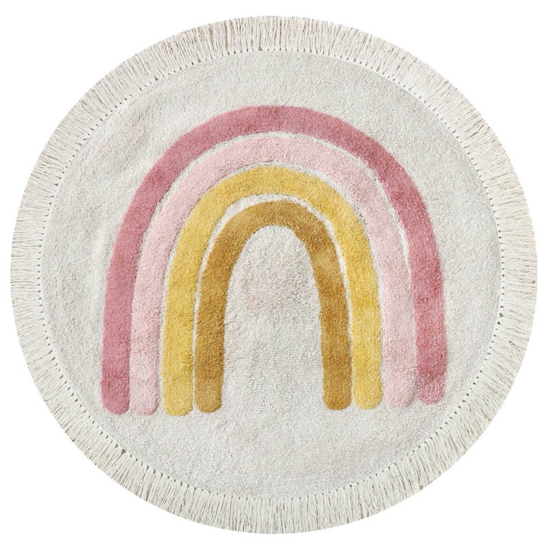 Rug &#039;Rainbow&#039; Cream/Dusty Rose/Mustard 110cm