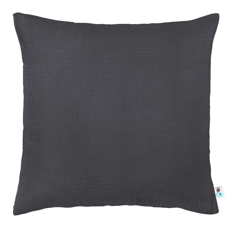 Organic Pillowcase Muslin Dark Grey 50x50cm