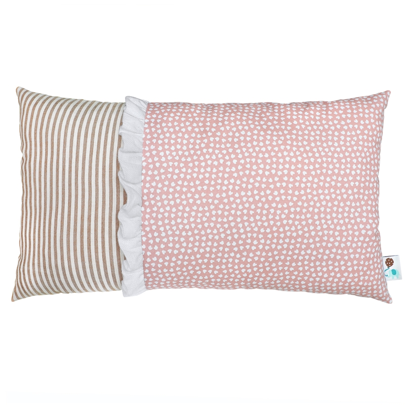 Mini Cushion &#039;Hearts&#039; Pink/Beige 20x35cm