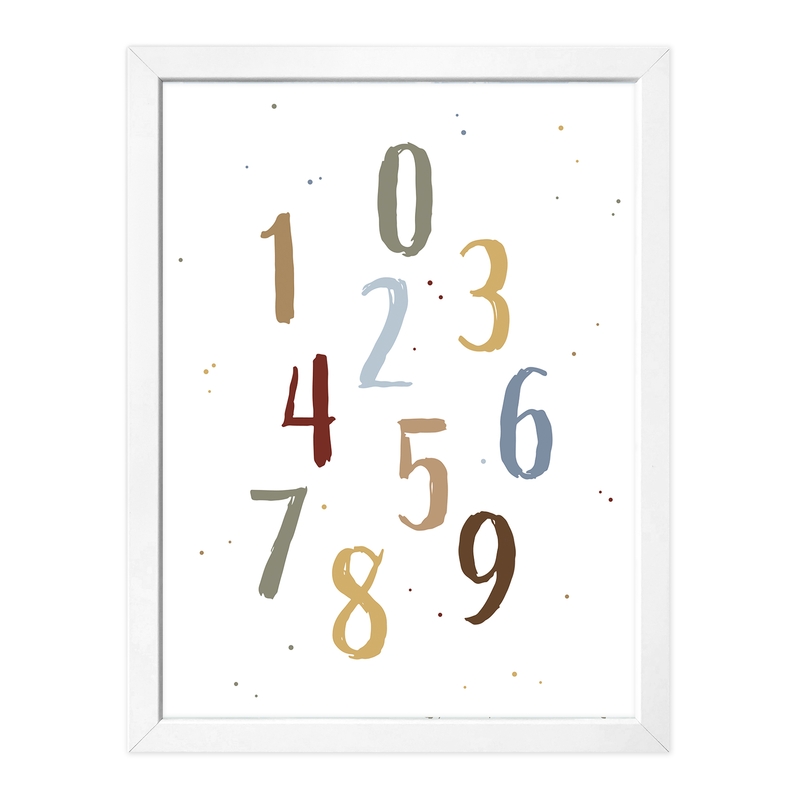 Poster &#039;Numbers&#039; Khaki/Camel 30x40cm