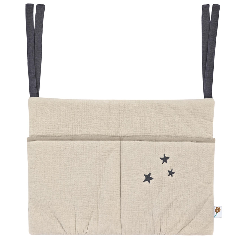 Bed Pocket &#039;Stars&#039; Beige 40x30cm