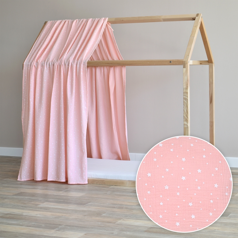 House Bed Canopy &#039;Stars&#039; Light Pink 315cm 1 Piece