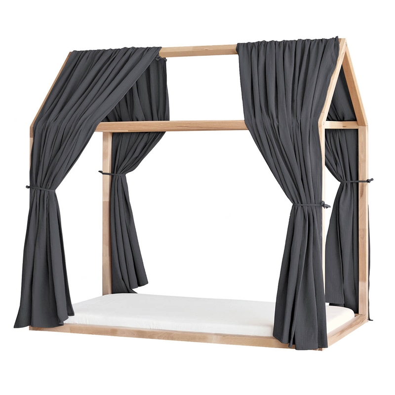 Organic House Bed Canopy Set Of 2 Dark Grey 315cm