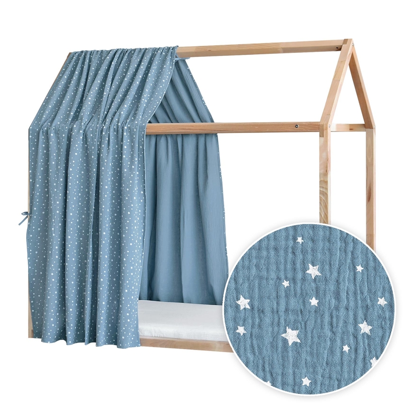 House Bed Canopy &#039;Stars&#039; Dusty Blue 315cm 1 Piece