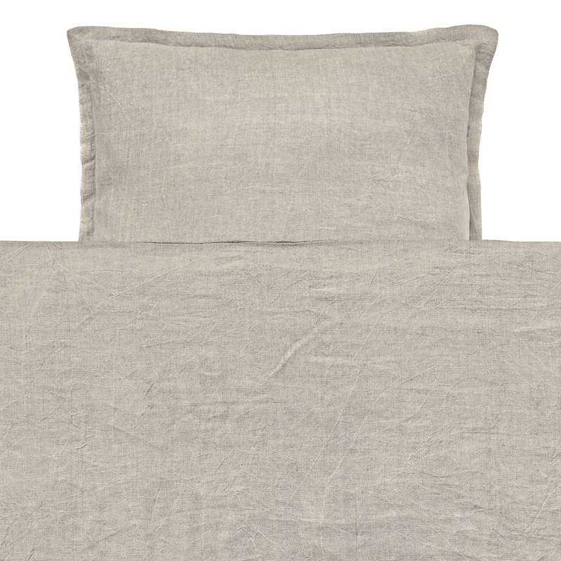 Linen Bedding &#039;Boho&#039; Beige 135x200cm Recycled