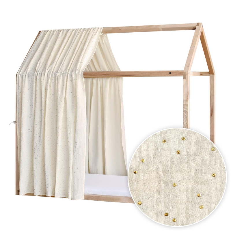 House Bed Canopy &#039;Golden Dots&#039; Cream 315cm 1 Piece