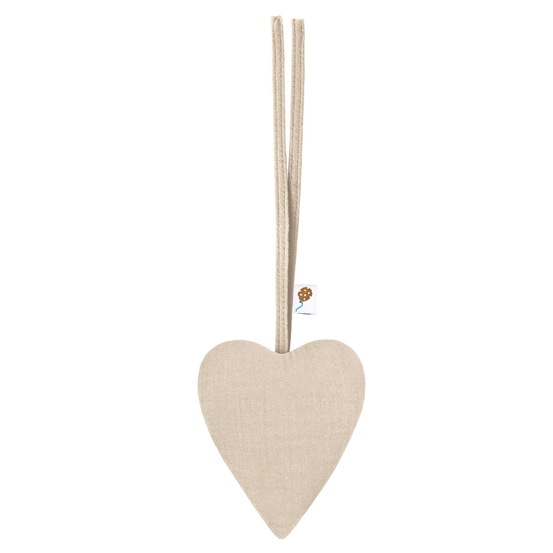 Heart Shaped Pendant Muslin Beige 10cm