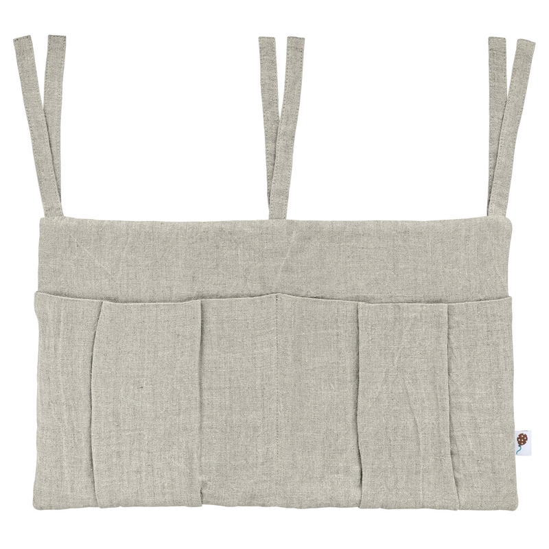 Linen Bed Pocket Beige 50x30cm Recycled