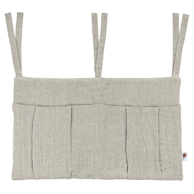 Linen Bed Pocket Beige 50x30cm Recycled