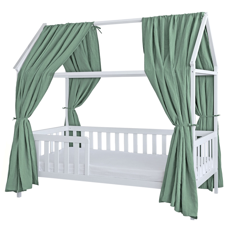 Linen House Bed Canopy Set Of 2 Khaki 350cm Recyceled
