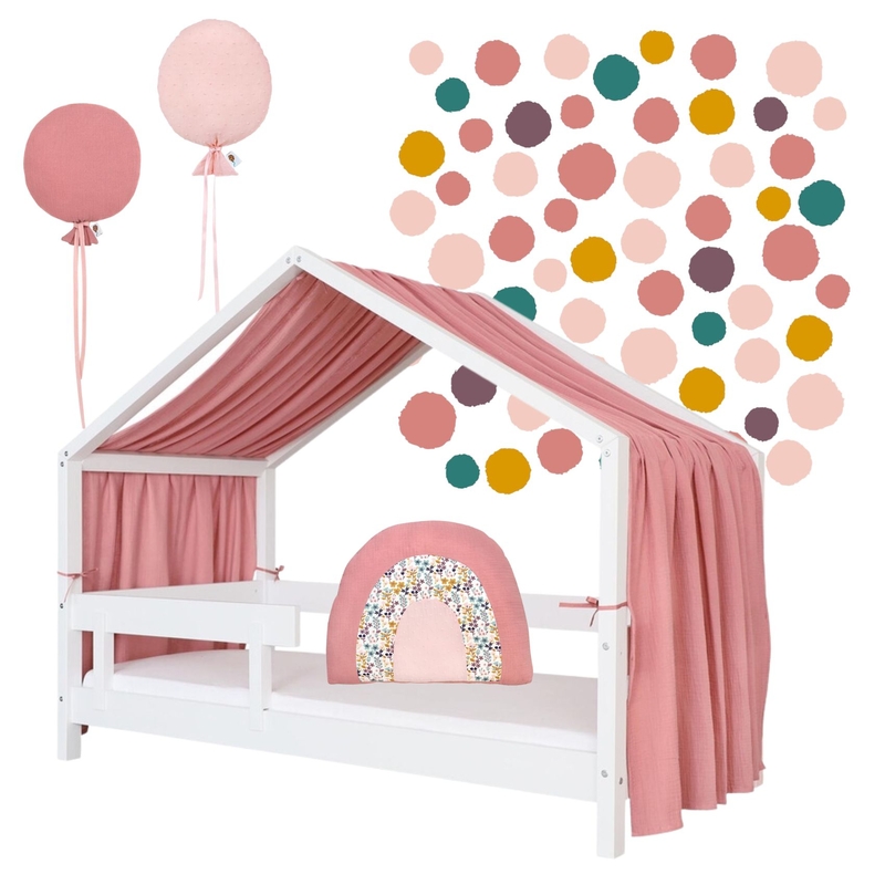 Bundle With Canopy, Cushion &amp; Wall Decor Rose