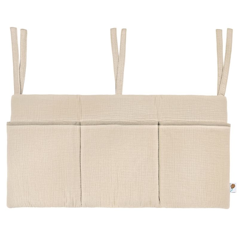 Bed Pocket Muslin Beige 60x30cm