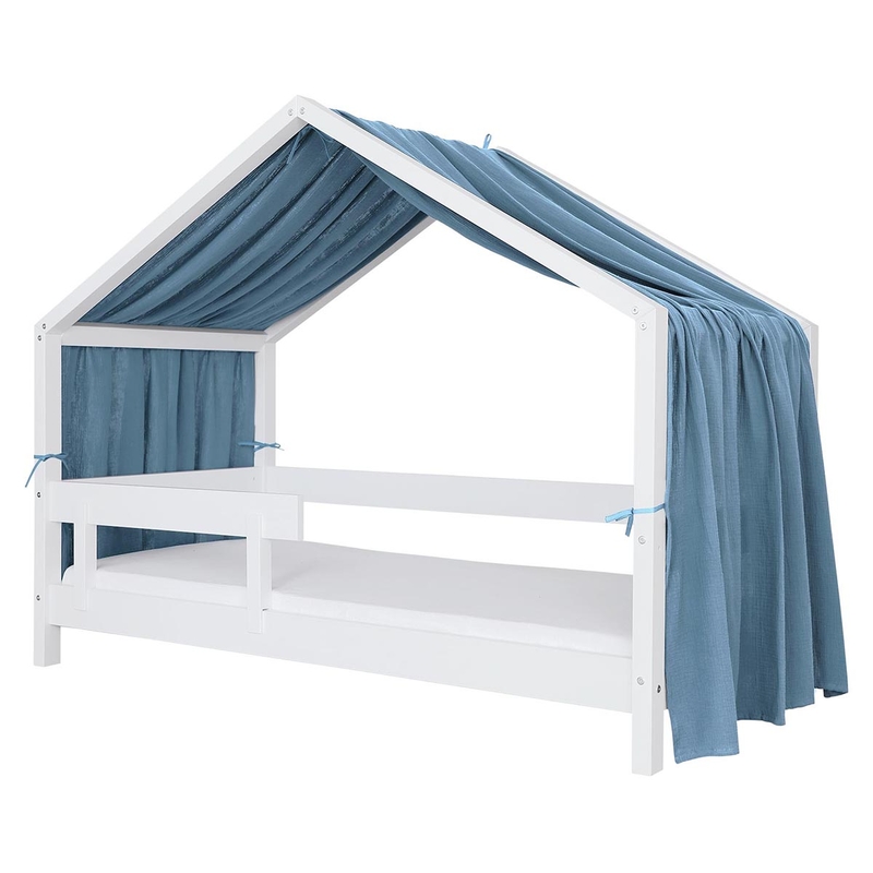 House Bed Canopy Muslin Dusty Blue