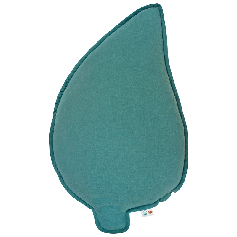 Cushion &#039;Leaf&#039; Muslin Jade 50cm