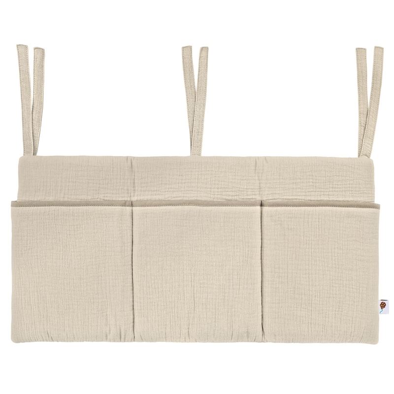 Organic Bed Pocket Muslin Beige 60x30cm